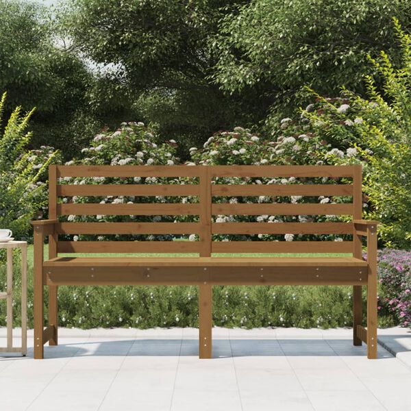 vidaXL Banc de jardin marron miel 159,5x48x91,5 cm bois de pin massif