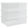 vidaXL Bo&icirc;tes de rangement en plastique 3 pcs 25 L empilables