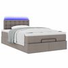vidaXL Lit ottoman avec matelas et LED Taupe 120x190 cm tissu