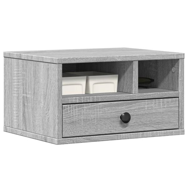 vidaXL Support d'imprimante sonoma gris 40x32x22,5cm bois d'ing&eacute;nierie