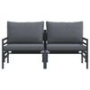 vidaXL Mobilier de jardin avec coussin avec oreiller Anthracite Acier