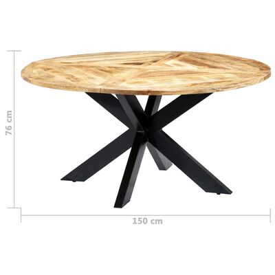 vidaXL Table de salle à manger Rond 150x76 cm Bois de manguier massif