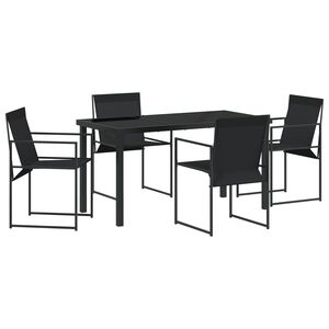 vidaXL Ensemble de salle à manger pour jardin 5 pcs Noir
