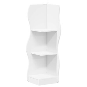 vidaXL &Eacute;tag&egrave;re d'angle Blanc 34 x 33 x 102 cm Bois d'ing&eacute;nierie