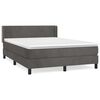 vidaXL Sommier &agrave; lattes de lit et matelas Gris fonc&eacute; 140x200cm Velours