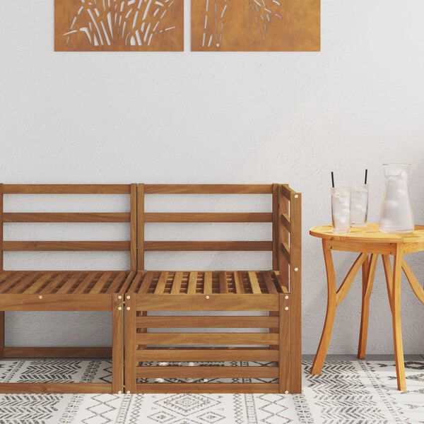 vidaXL Canap&eacute; d'angle ext&eacute;rieur Bois d'Acacia Massif Naturel