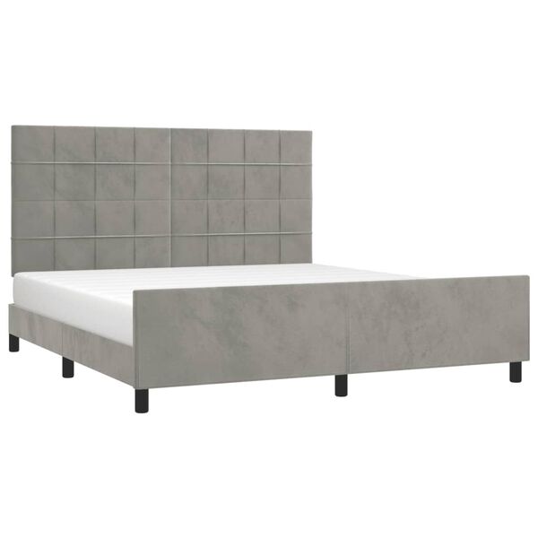 vidaXL Cadre de lit sans matelas gris clair 160x200 cm velours