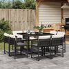 vidaXL Ensemble à manger de jardin et coussins 9 pcs mélange beige