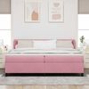 vidaXL Lit &agrave; ressorts avec matelas Rose 200 x 200 cm Velours