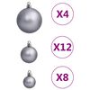 vidaXL Ensemble de boules de No&euml;l 111 pi&egrave;ces blanc et gris polystyr&egrave;ne
