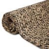 vidaXL Tapis de surface Carr&eacute; Naturel et Noir 240 x 240 cm Jute