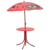 vidaXL Jeu de bistro avec parasol pour enfants 3 pcs Rouge