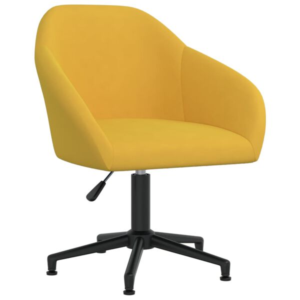 vidaXL Chaises pivotantes &agrave; manger lot de 4 jaune velours
