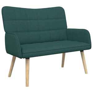 vidaXL Canap&eacute; deux places Vert fonc&eacute; 115 x 61 x 87 cm tissu