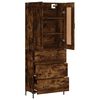 vidaXL Buffet haut Ch&ecirc;ne fum&eacute; 69,5x34x180 cm Bois d'ing&eacute;nierie