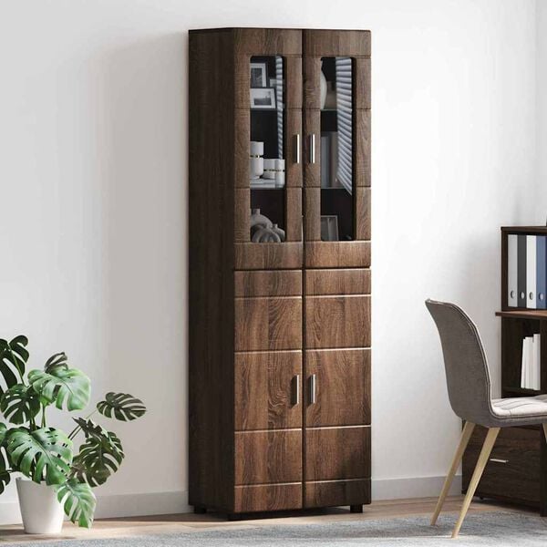 vidaXL Haut Armoire avec &eacute;tag&egrave;re FLORIN Ch&ecirc;ne brun 60 x 35 x 182 cm