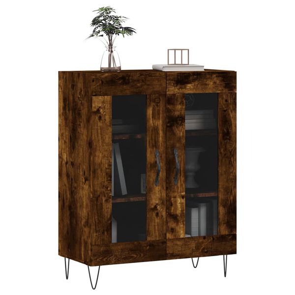 vidaXL Buffet ch&ecirc;ne fum&eacute; 69,5x34x90 cm bois d'ing&eacute;nierie