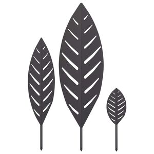 vidaXL Piquet de jardin 3 pc 116,5 x 35 x 3 cm Noir Acier