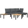 vidaXL Salon de jardin 4 pcs avec coussins noir aluminium