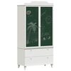 vidaXL Armoire Tableau Noir avec tiroir ROROS Blanc 90 x 45 x 180 cm