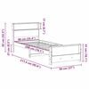 vidaXL Cadre de lit Blanc 90 x 200 cm Bois d'ing&eacute;nierie