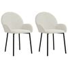 vidaXL Chaises &agrave; manger lot de 2 Cr&egrave;me Velours