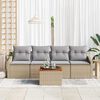 vidaXL Ensemble de canapé de jardin 5 pcs Beige Poly rotin