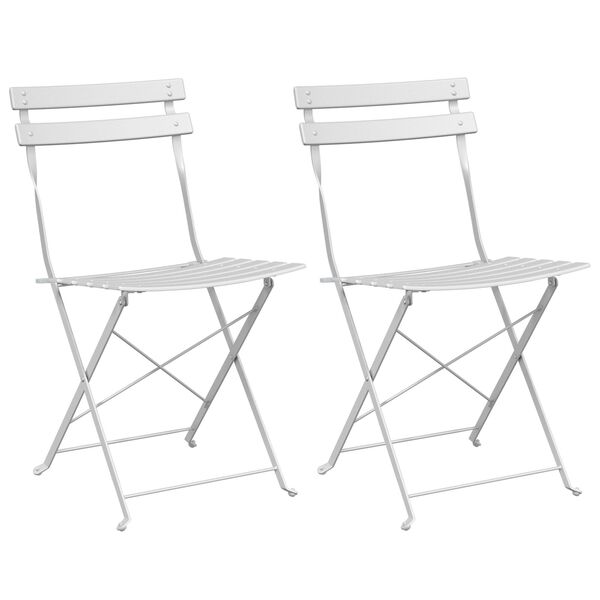 vidaXL Chaise de jardin pliante 2 pcs Blanc 42 x 46 x 82cm Acier