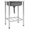 vidaXL &Eacute;vier de camping Seul lavabo Acier inoxydable