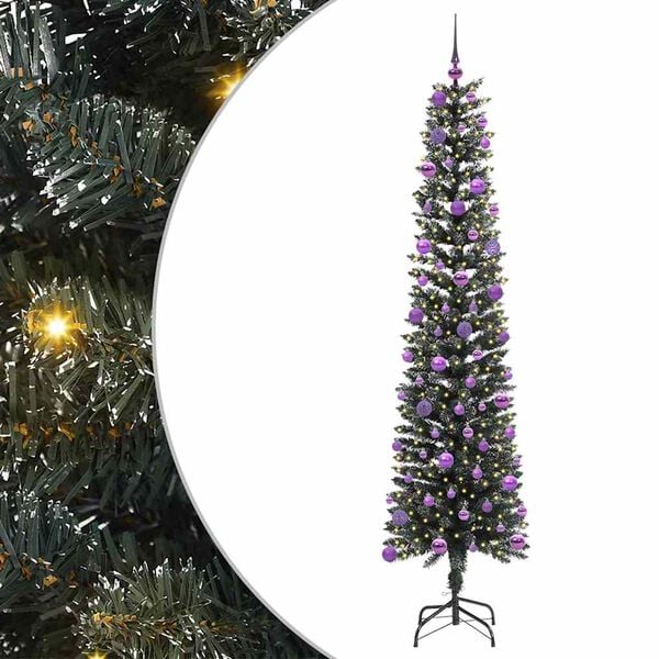 vidaXL Sapin de No&euml;l artificiel Vert 240 cm PVC, plastique et acier