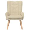 vidaXL fauteuil Cr&egrave;me 63 x 67 x 94 cm Tissu et contreplaqu&eacute;