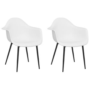 vidaXL Chaises &agrave; manger lot de 2 blanc PP
