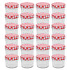 vidaXL 24 pcs Pots &agrave; confiture Couvercles blanc et rouge Verre 110 ml