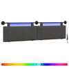 vidaXL T&ecirc;te de lit suspendue Noir PU antique