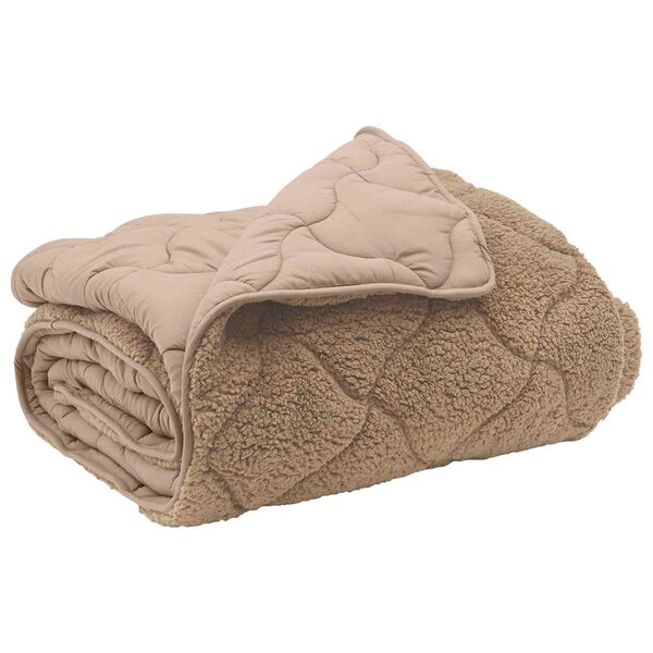 vidaXL Duvet d'hiver Taupe 135 x 200 cm Microfibre et polaire Teddy