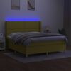 vidaXL Sommier &agrave; lattes de lit matelas et LED Vert 180x200 cm Tissu