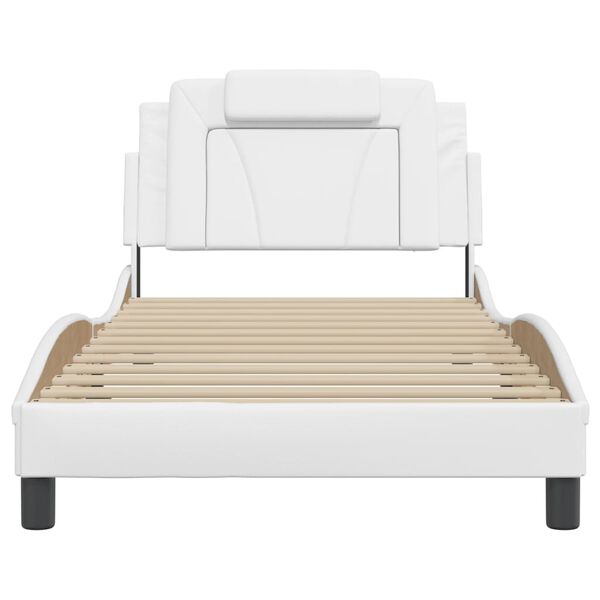 vidaXL Cadre de lit Viana sans matelas blanc 100x203 cm similicuir
