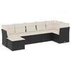 vidaXL Salon de jardin 7 pcs avec coussins noir r&eacute;sine tress&eacute;e