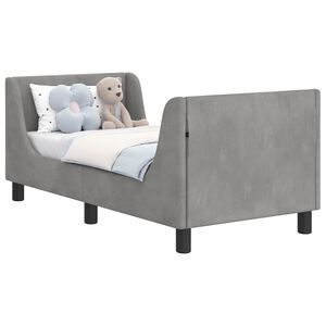 vidaXL Cadre de lit pour tout-petit avec t&ecirc;te de lit Gris clair