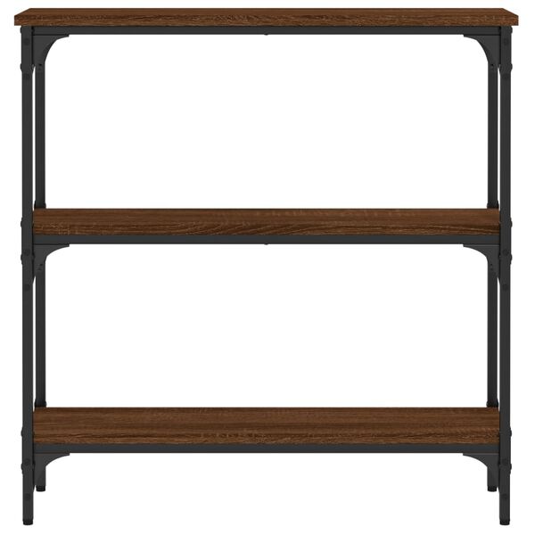 vidaXL Table console ch&ecirc;ne marron 75x22,5x75 cm bois d'ing&eacute;nierie