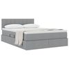 vidaXL Lit avec rangement et matelas Gris clair 140 x 190 cm