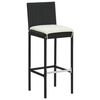 vidaXL Ensemble de bar de jardin avec coussins 7 pcs Noir