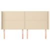 vidaXL Tête de lit avec oreilles Crème 203x16x118/128 cm Tissu