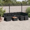 vidaXL Salon de jardin 10 pcs avec coussins noir r&eacute;sine tress&eacute;e