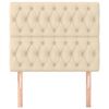 vidaXL T&ecirc;te de lit Cr&egrave;me 90x7x118/128 cm Tissu
