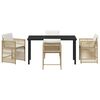 vidaXL Ensemble de salle &agrave; manger pour jardin 5 pcs Beige polyrotin