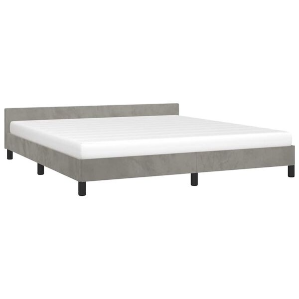 vidaXL Cadre de lit sans matelas gris clair 160x200 cm velours