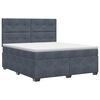vidaXL Lit boxspring avec matelas Gris fonc&eacute; 160 x 200 cm Velours