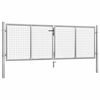 vidaXL Portail de jardin en acier galvanis&eacute; 300 x 75 cm argent