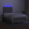vidaXL Sommier &agrave; lattes de lit matelas et LED Gris clair 120x200 cm